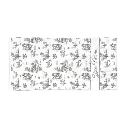 Personalized Ballerina Floral Print Beach Towel