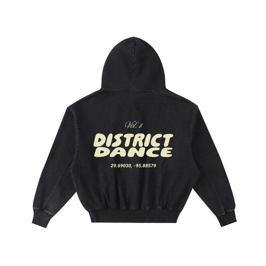 Adult White Fox Frayed Enzyme Washed Hoodie